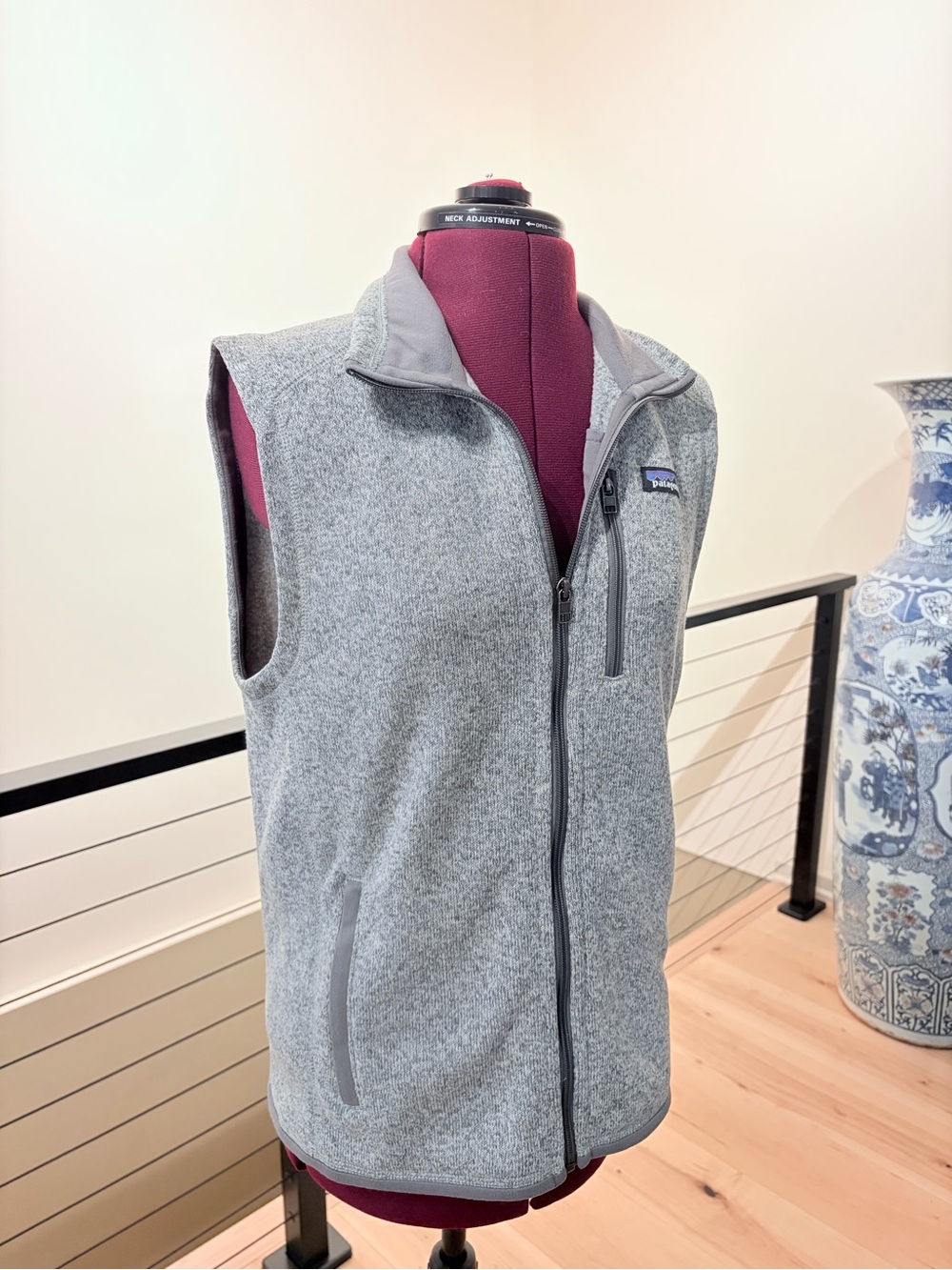 Patagonia Heather Gray Zip Fleece Vest